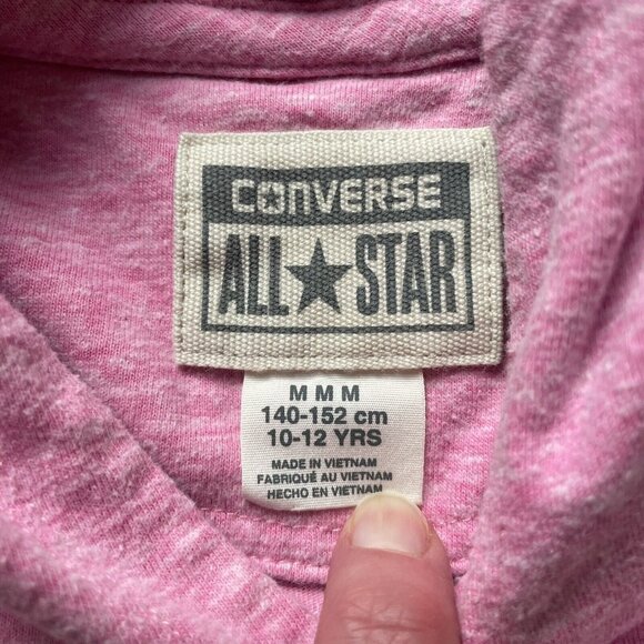 Converse Pullover Girl Sz Medium Pink All‎ Star Chuck Taylor Graphic Hoodie - Picture 4 of 7